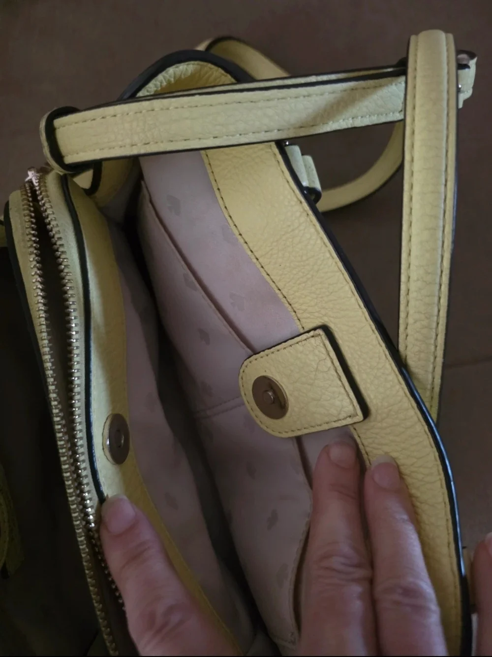 kate spade Lemon Yellow Leather Tote with Removable Strap